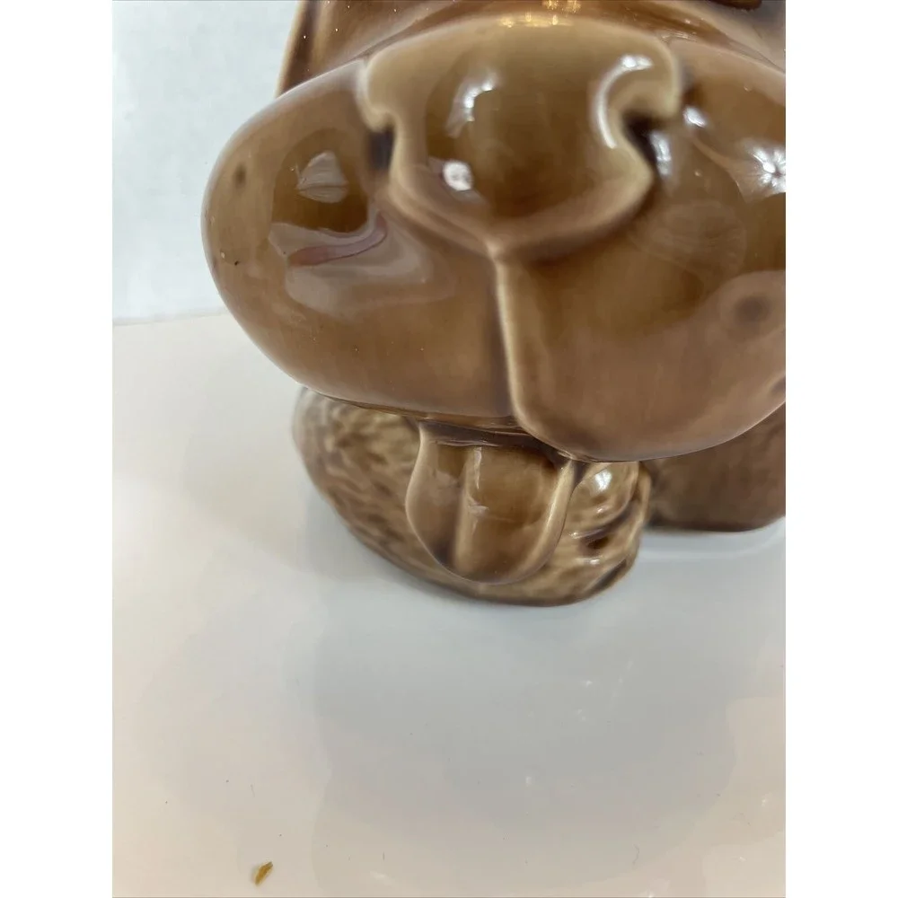 Vintage 1980s McCoy Pottery HOUND DOG Ceramic Cookie Jar Plain Face Brown #0272
